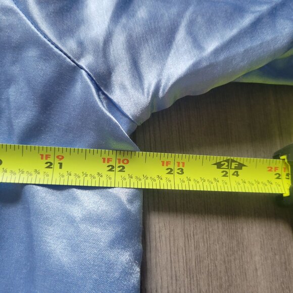 Anthony Richards Womens Light Blue Satin Pajama Set Embroidered Collar Pocket Lp - Picture 10 of 11